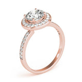 Lab Grown Round Diamond Halo Engagement Ring 