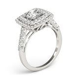 Lab Grown Round Cut Diamond Halo Engagement Ring 