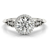0.50-2.00 Ct DE/VS Lab-Grown Diamond Halo Engagement Ring in Platinum