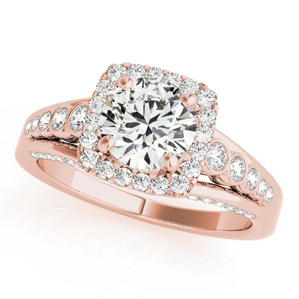 Lab Grown Round Diamond Halo Engagement Ring