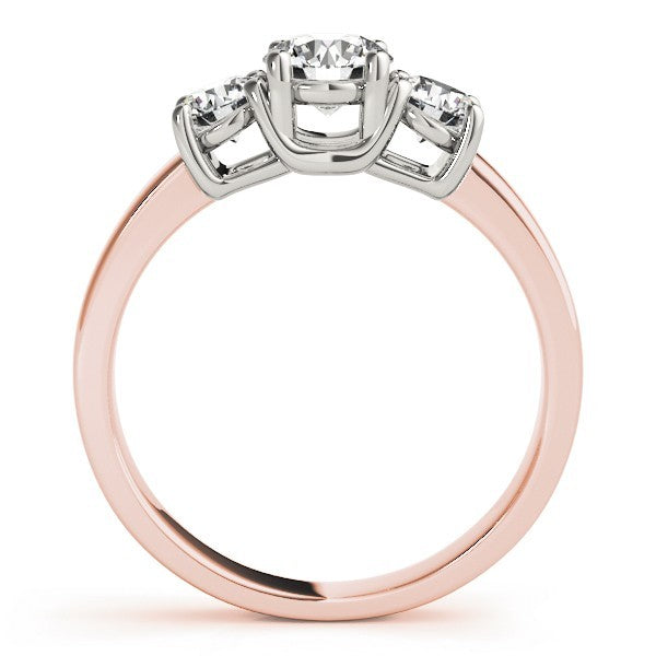 Lab Grown Round Diamond 3 Stone Engagement Ring Platinum