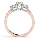 Lab Grown Round Diamond 3 Stone Engagement Ring Platinum