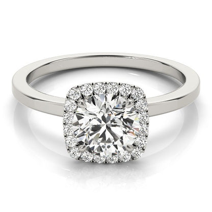 Lab Grown Round Diamond Halo Engagement Ring 