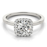 Lab Grown Round Diamond Halo Engagement Ring 