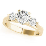 Lab Grown Round Diamond Prong Set 3 Stone Engagement Ring 950 Platinum