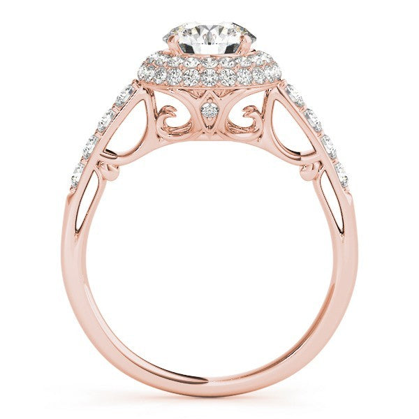 Lab Grown Round Diamond Halo Engagement Ring