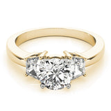 Lab-Grown Round Cut Diamond Trilogy Engagement Ring In 18K White Gold 2.00CT DE/VS