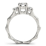 Lab Grown Round Cut Diamond 3 Stone Engagement band Platinum