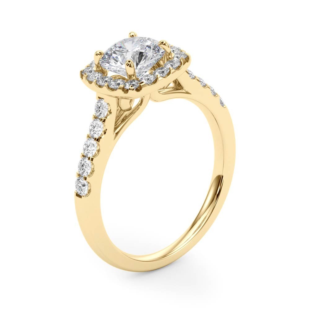 Lab Grown Round Diamond Halo Engagement Ring