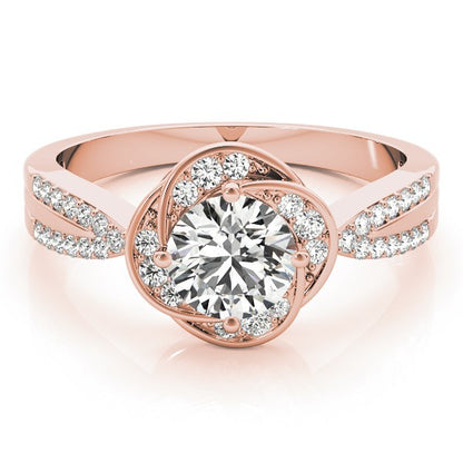 Lab Grown Round Diamond Halo Engagement Ring