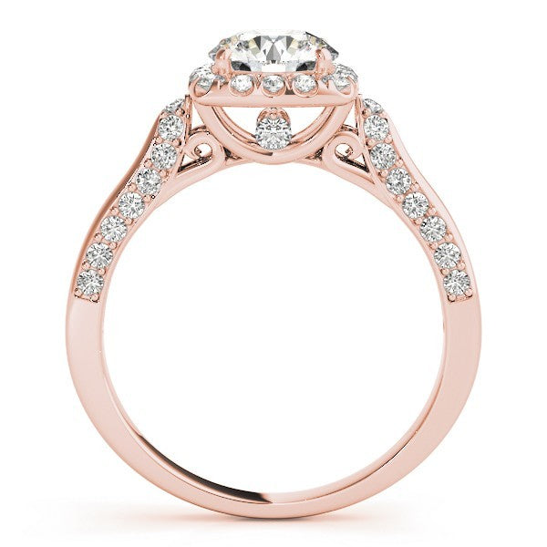 Lab Grown Round Diamond Halo Engagement Ring