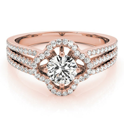 Lab Grown Round Diamond Halo Engagement Ring 