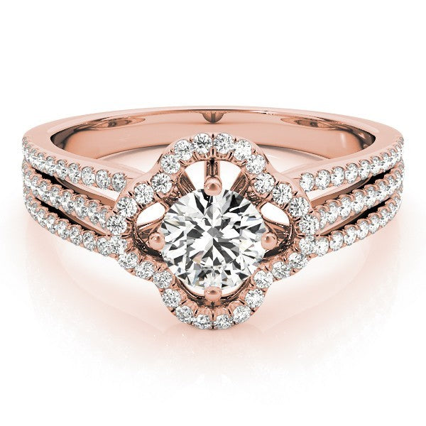 Lab Grown Round Diamond Halo Engagement Ring 