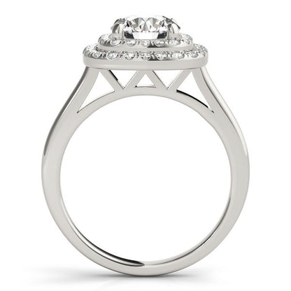 2.00Ct Lab Grown Round Diamond Halo Engagement Ring 18K Yellow Gold