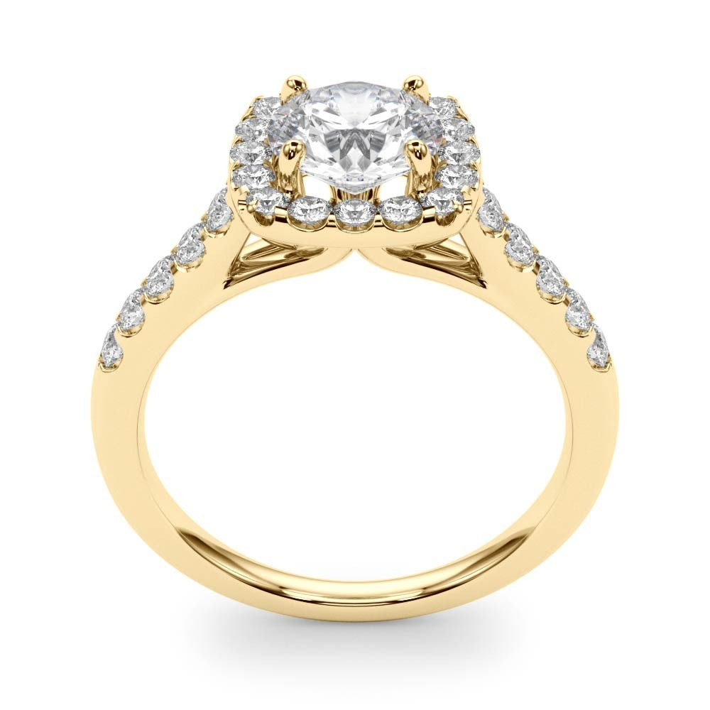 Lab Grown Round Diamond Halo Engagement Ring