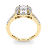 Lab Grown Round Diamond Halo Engagement Ring