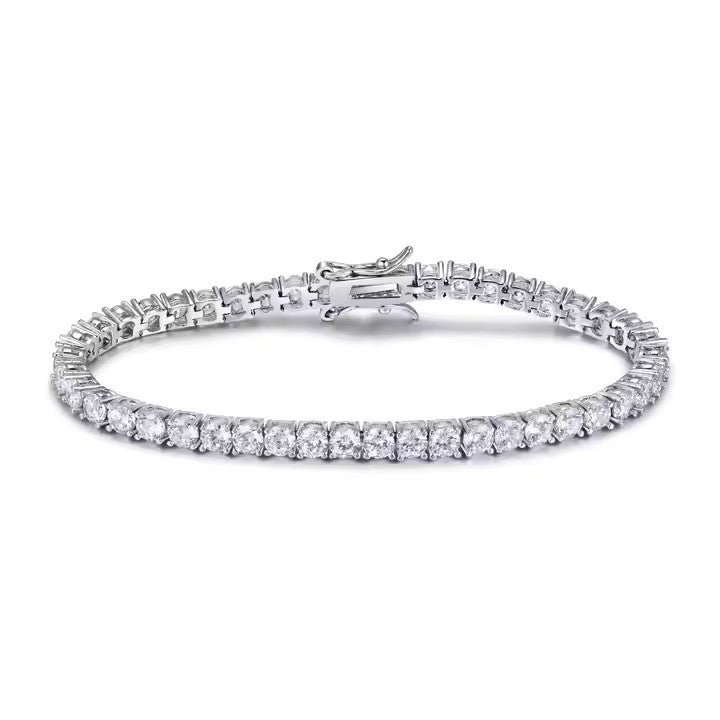 Platinum 5 Carat Natural Round Diamond Tennis Bracelet For Women 7" - 7.49" Inch