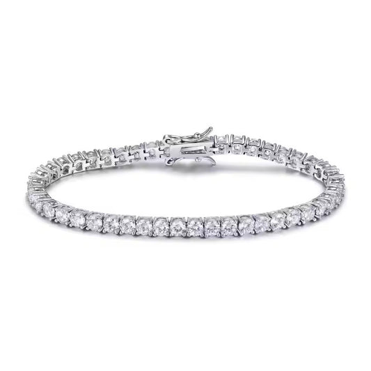 Platinum 5 Carat Natural Round Diamond Tennis Bracelet For Women 7" - 7.49" Inch