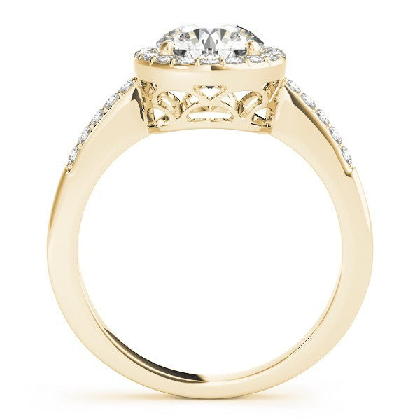 Lab Grown Round Diamond Halo Engagement Ring