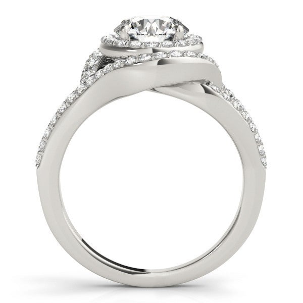 Lab Grown Round Diamond Halo Engagement Ring 