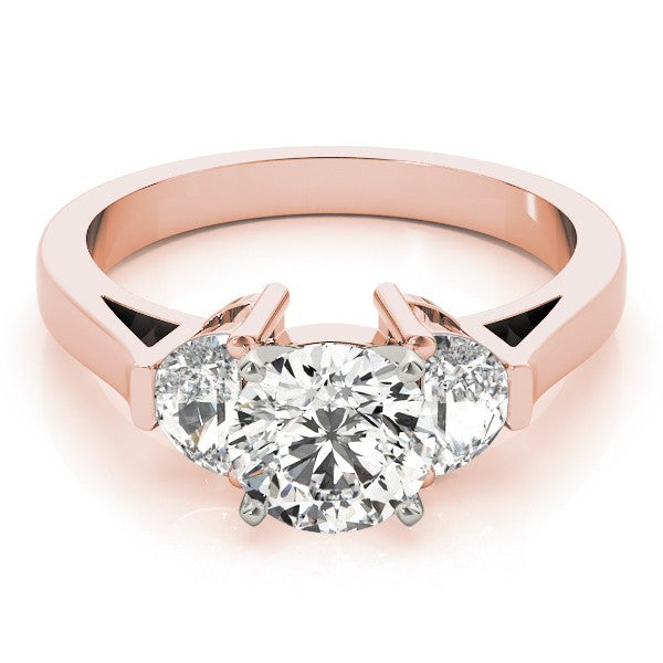 Lab-Grown Round Cut Diamond Trilogy Engagement Ring