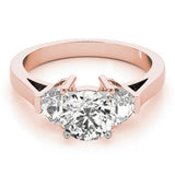 Lab-Grown Round Cut Diamond Trilogy Engagement Ring