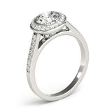 Lab Grown Round Cut Diamond Halo Engagement Ring