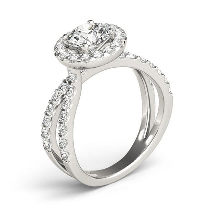 2.00 Carat DE/VS Lab Grown Round Cut Diamond Halo Engagement Ring 18K White Gold