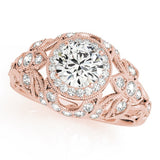 2.00Ct Lab Grown Round Diamond Halo Engagement Ring 18K Yellow Gold