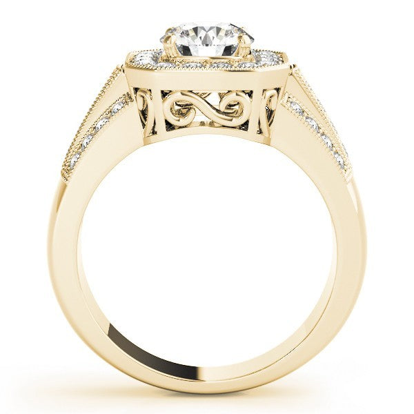 Lab Grown Round Diamond Halo Engagement Ring