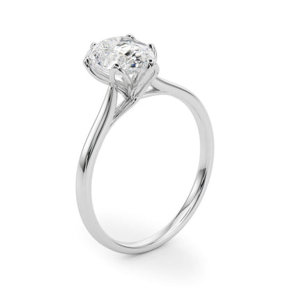 IGI 5.00 Ct F/VS Pear shape Lab Grown Diamond Solitaire Engagement Ring Platinum
