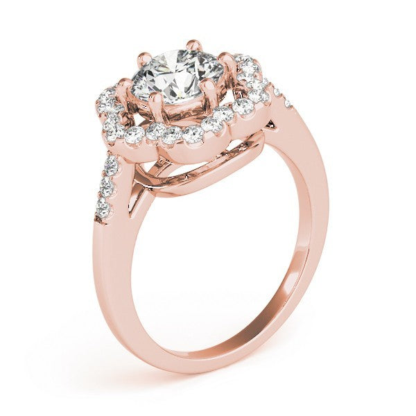 Lab Grown Round Diamond Halo Engagement Ring