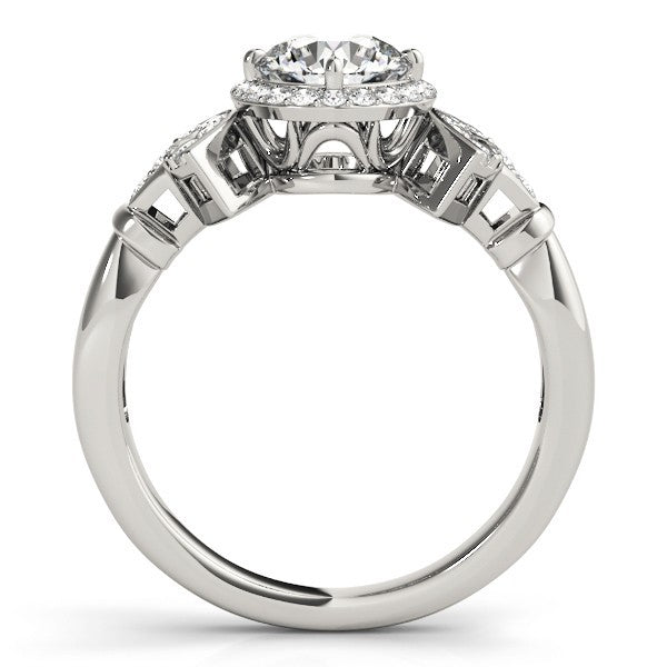 Lab Grown Round Diamond Halo Engagement Ring