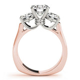 Lab Grown Platinum Diamond Three Stone Engagement Ring For Women 2CT DE/VS
