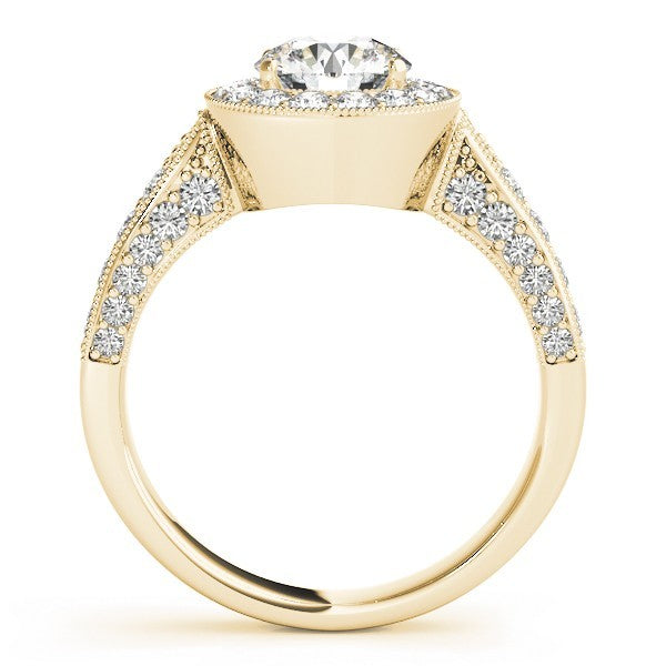 Lab Grown Round Diamond Halo Engagement Ring