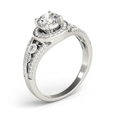 Lab Grown Round Diamond Halo Engagement Ring