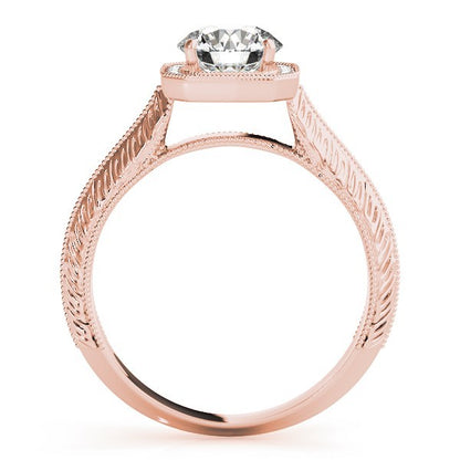Lab Grown Round Diamond Halo Engagement Ring