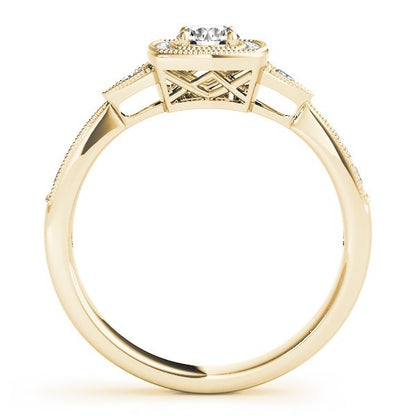 Lab Grown Round Diamond Halo Engagement Ring
