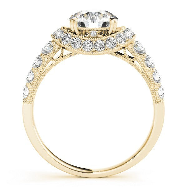 Lab Grown Round Diamond Halo Engagement Ring
