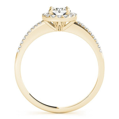 Lab Grown Round Cut Diamond Halo Engagement Ring