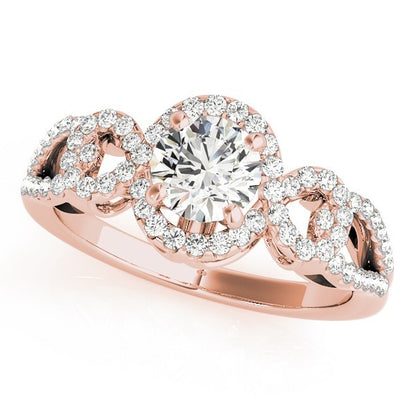 Lab Grown 2.00 Carat Round Cut Diamond Halo Engagement Ring