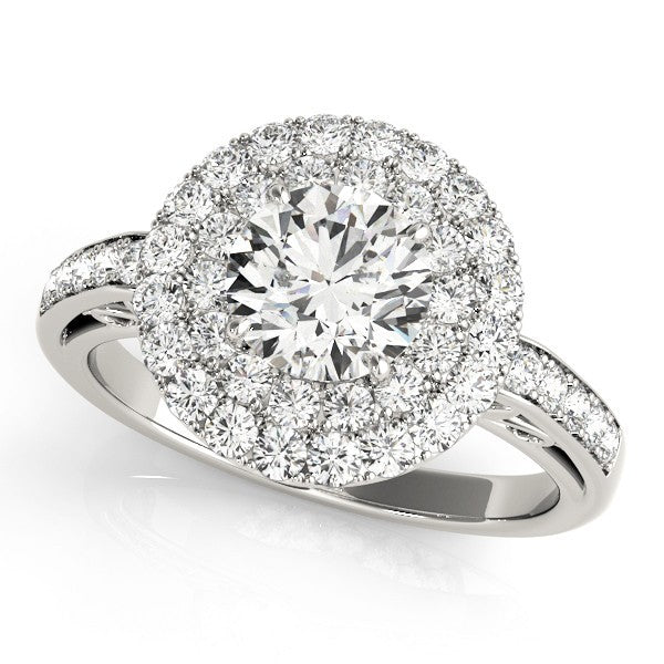 Lab Grown Round Cut Diamond Halo Engagement Ring