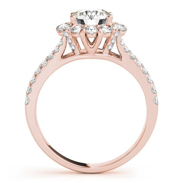 Lab Grown Round Diamond Halo Engagement Ring 