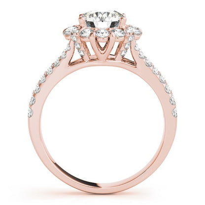 Lab Grown Round Diamond Halo Engagement Ring 