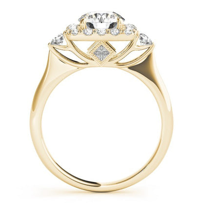 Lab Grown Round Diamond Halo Engagement Ring