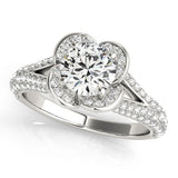 Lab Grown Round Diamond Halo Engagement Ring