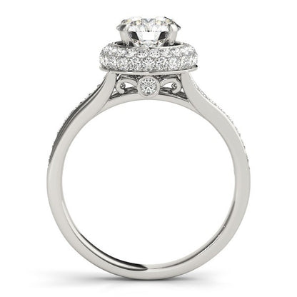 Lab Grown Round Diamond Halo Engagement Ring