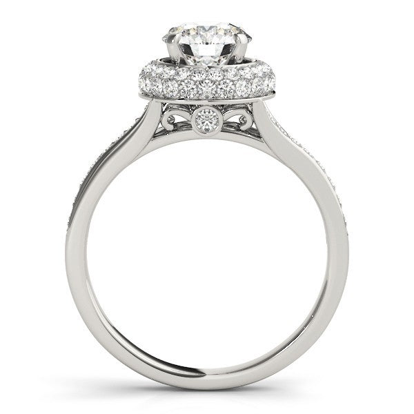 Lab Grown Round Diamond Halo Engagement Ring