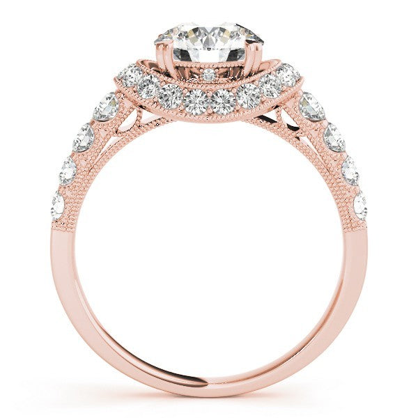 Lab Grown Round Diamond Halo Engagement Ring