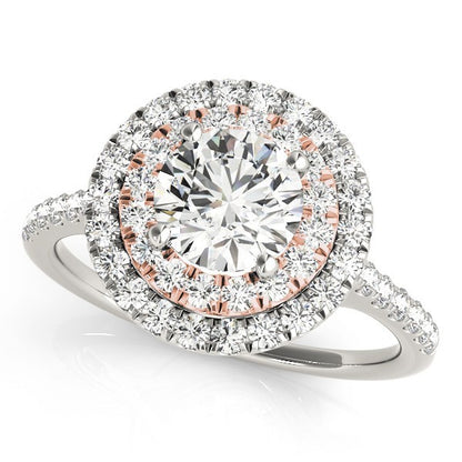 Lab Grown Round Diamond Halo Engagement Ring